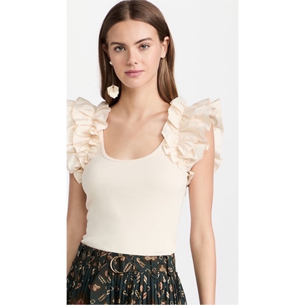 Ulla Johnson Koa Ruffle Top Sz M/Medium